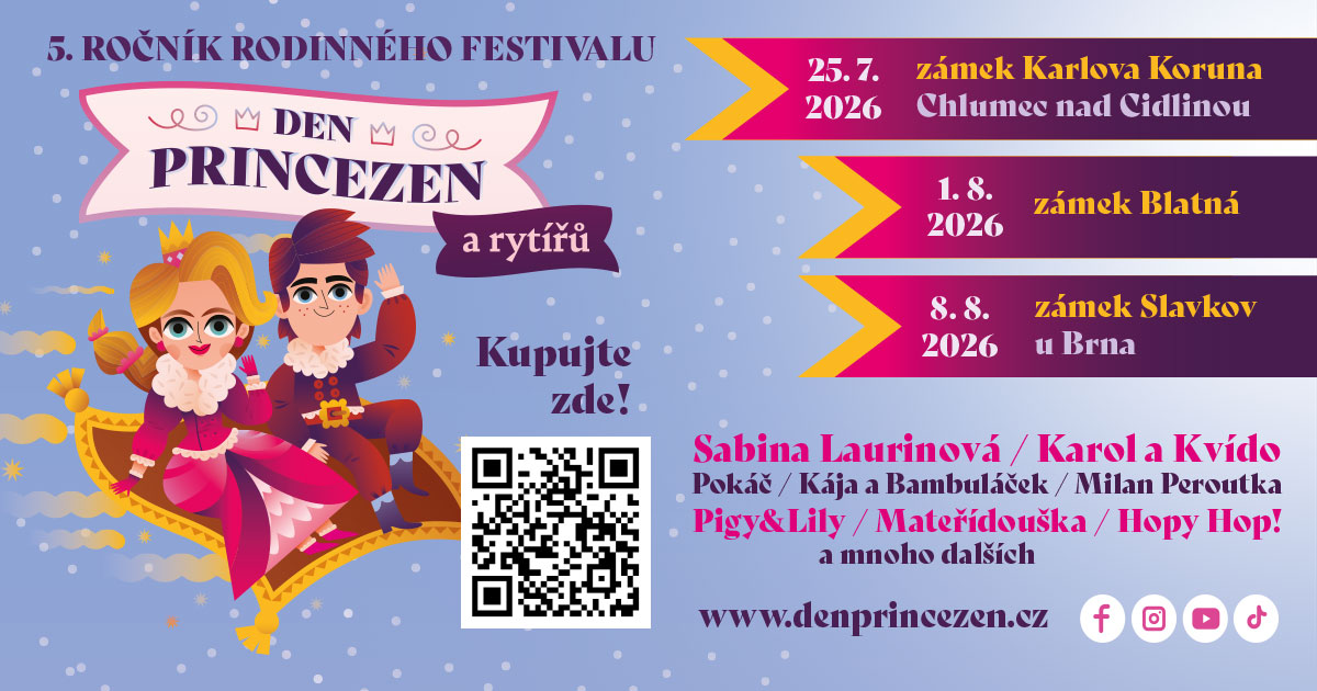 Darujte dětem pod stromeček zážitek! Vstupenky na Den princezen a rytířů 2026 jsou v předprodeji!